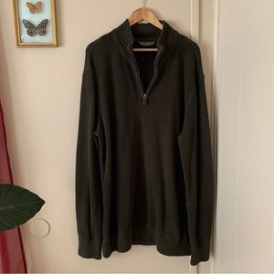Eddie Bauer Quarter Way Zipper Sweater in Dark Olive Green Size 3XLT